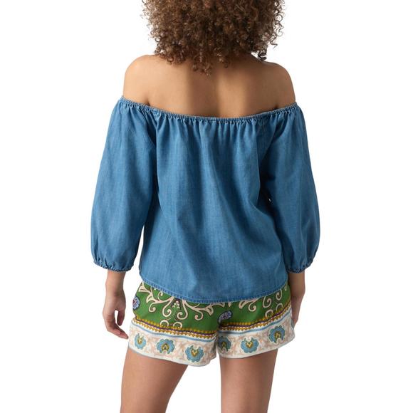 NEW SANCTUARY beach to bar blouse in bit of blue wash - Picture 2 of 2